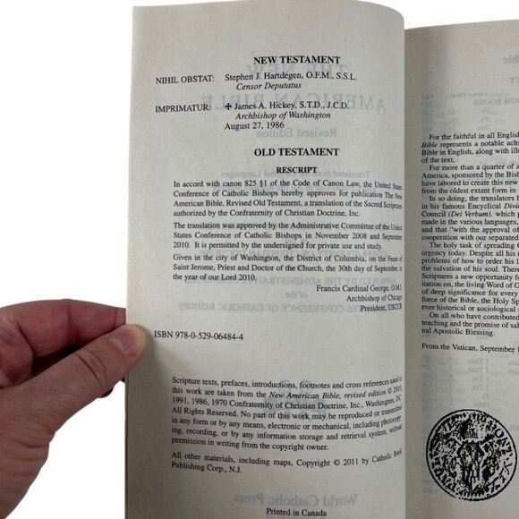 The New American Bible Revised Edition Softback Catholic Imprimatur CR 2011 - Picture 8 of 15